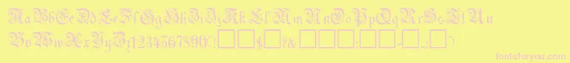 UechiRegular-Schriftart – Rosa Schriften auf gelbem Hintergrund