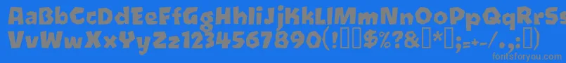 Oetztype-Schriftart – Graue Schriften auf blauem Hintergrund