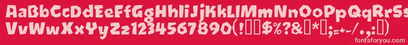 Czcionka Oetztype – różowe czcionki na czerwonym tle