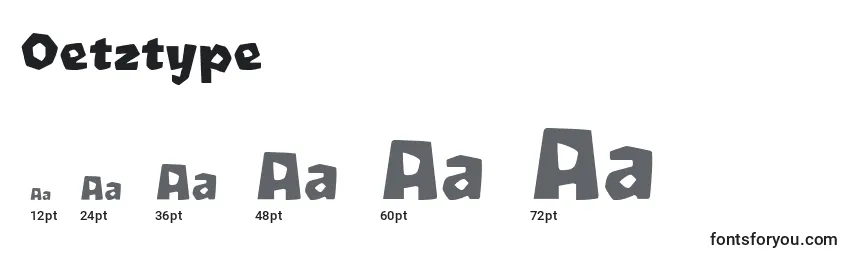 Oetztype Font Sizes