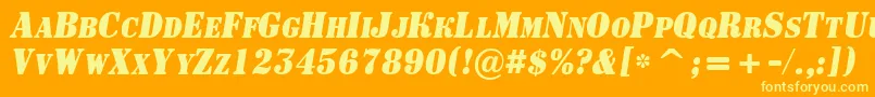 ASignboardcpsnrBolditalic Font – Yellow Fonts on Orange Background
