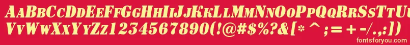 ASignboardcpsnrBolditalic Font – Yellow Fonts on Red Background