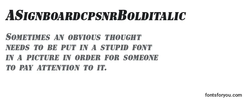 ASignboardcpsnrBolditalic Font