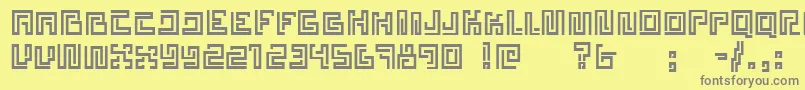 フォントEstelar – 黄色の背景に灰色の文字