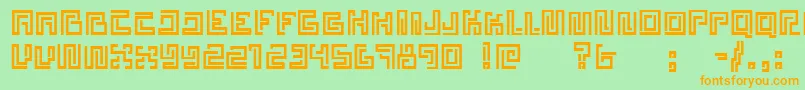 Police Estelar – polices orange sur fond vert