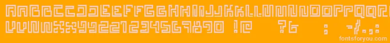 Estelar-Schriftart – Rosa Schriften auf orangefarbenem Hintergrund