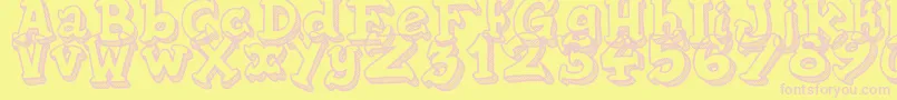 TequillaSunrise Font – Pink Fonts on Yellow Background