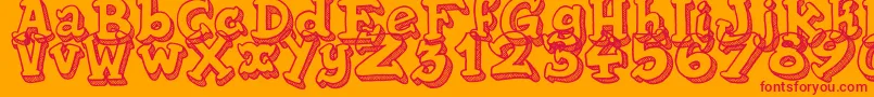 フォントTequillaSunrise – オレンジの背景に赤い文字