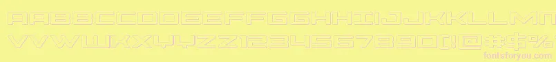 Phoenicia3D-fontti – vaaleanpunaiset fontit keltaisella taustalla