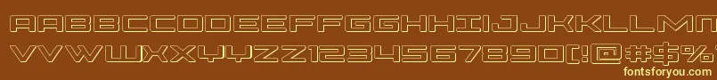 Phoenicia3D-fontti – keltaiset fontit ruskealla taustalla