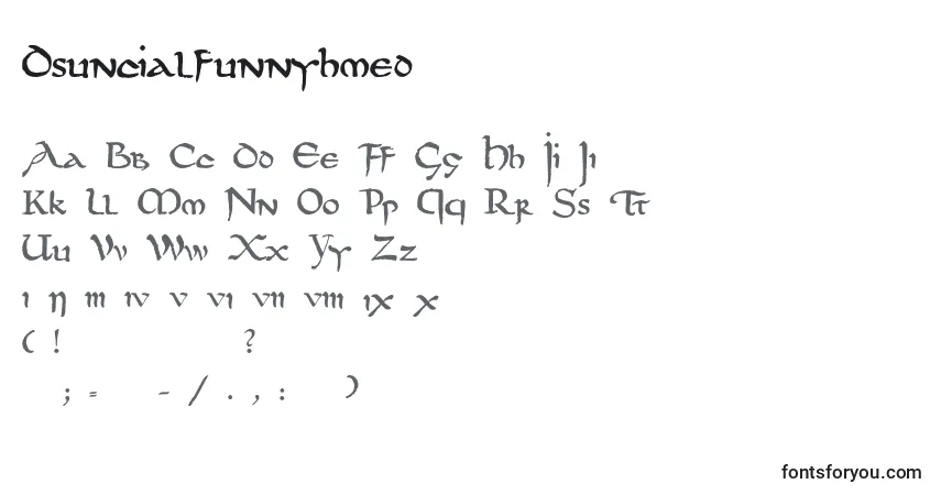 Fuente Dsuncialfunnyhmed - alfabeto, números, caracteres especiales