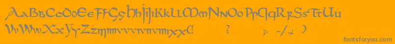 Dsuncialfunnyhmed-Schriftart – Graue Schriften auf orangefarbenem Hintergrund