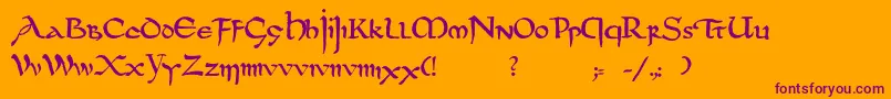 Dsuncialfunnyhmed Font – Purple Fonts on Orange Background