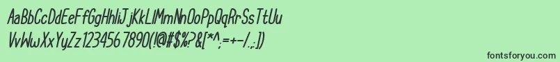 CupcakeSmilesBoldItalic Font – Black Fonts on Green Background