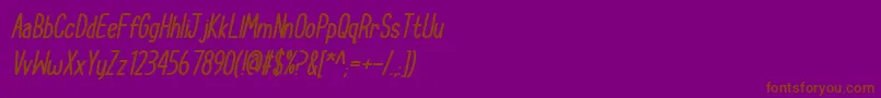 CupcakeSmilesBoldItalic Font – Brown Fonts on Purple Background