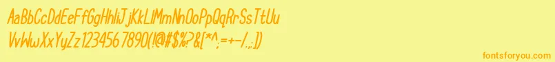 CupcakeSmilesBoldItalic Font – Orange Fonts on Yellow Background