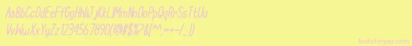 CupcakeSmilesBoldItalic Font – Pink Fonts on Yellow Background