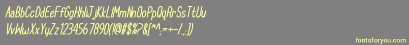 CupcakeSmilesBoldItalic Font – Yellow Fonts on Gray Background