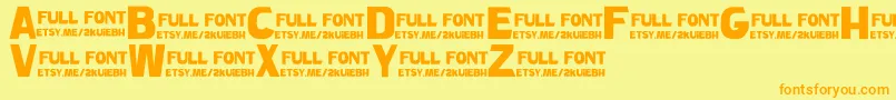 CarsonDemo Font – Orange Fonts on Yellow Background