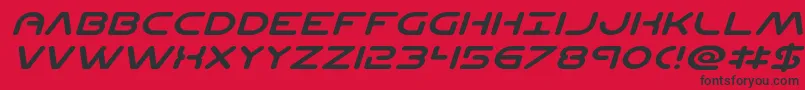 Planetncompactexpandital Font – Black Fonts on Red Background
