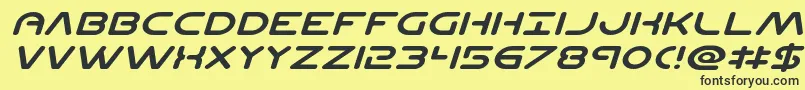 フォントPlanetncompactexpandital – 黒い文字の黄色い背景