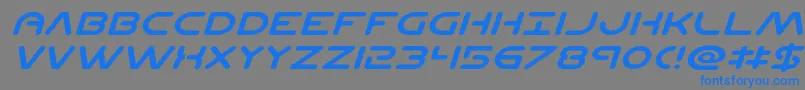 Шрифт Planetncompactexpandital – синие шрифты на сером фоне