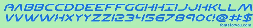 Planetncompactexpandital Font – Blue Fonts on Green Background