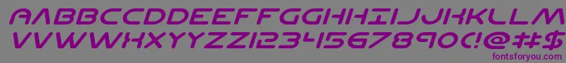 フォントPlanetncompactexpandital – 紫色のフォント、灰色の背景