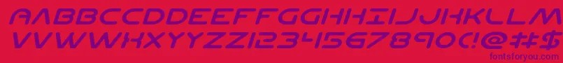 フォントPlanetncompactexpandital – 赤い背景に紫のフォント