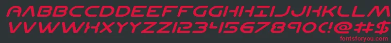 Planetncompactexpandital Font – Red Fonts on Black Background