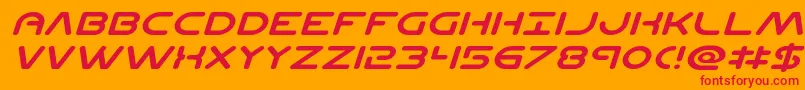 Planetncompactexpandital Font – Red Fonts on Orange Background