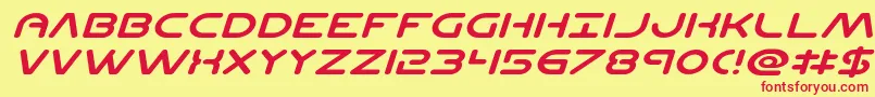 Planetncompactexpandital Font – Red Fonts on Yellow Background