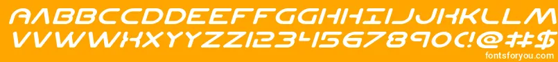 Planetncompactexpandital Font – White Fonts on Orange Background