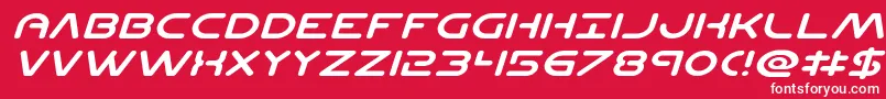 Planetncompactexpandital Font – White Fonts on Red Background