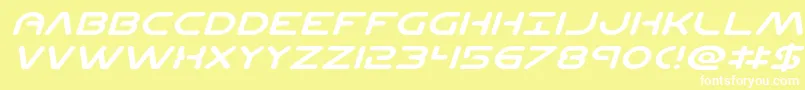 Planetncompactexpandital Font – White Fonts on Yellow Background