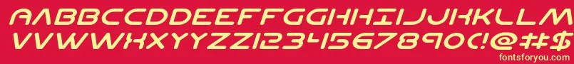 Planetncompactexpandital Font – Yellow Fonts on Red Background