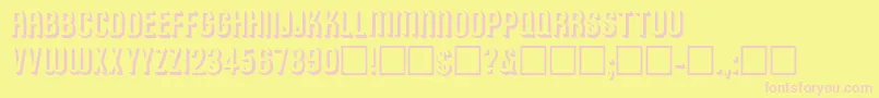 RoundedreliefRegular Font – Pink Fonts on Yellow Background