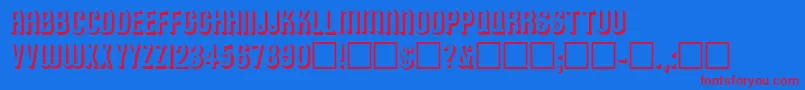 RoundedreliefRegular Font – Red Fonts on Blue Background