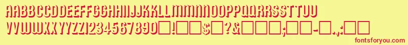 RoundedreliefRegular Font – Red Fonts on Yellow Background