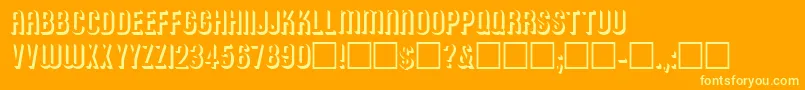 RoundedreliefRegular Font – Yellow Fonts on Orange Background