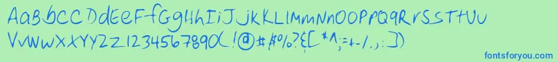 フォントLehn250 – 青い文字は緑の背景です。