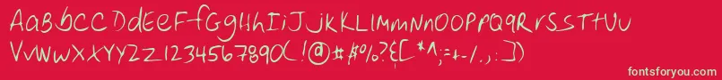 Lehn250 Font – Green Fonts on Red Background