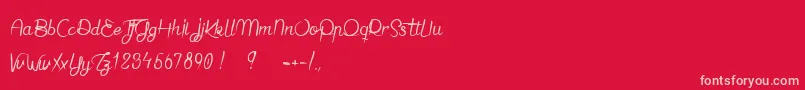 JaimeBienLeDimanche Font – Pink Fonts on Red Background