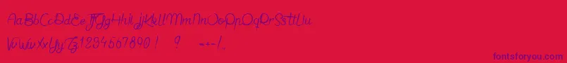JaimeBienLeDimanche Font – Purple Fonts on Red Background