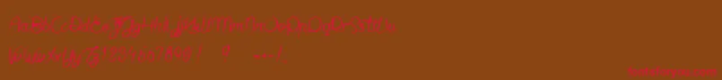 JaimeBienLeDimanche Font – Red Fonts on Brown Background