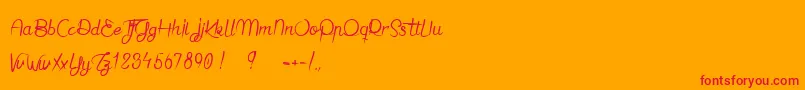 JaimeBienLeDimanche Font – Red Fonts on Orange Background