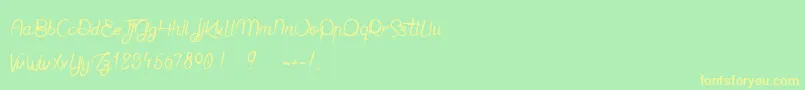 JaimeBienLeDimanche Font – Yellow Fonts on Green Background