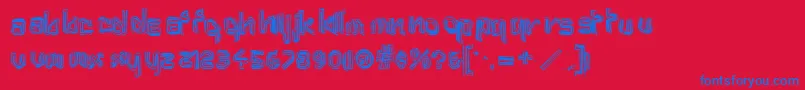 Aftermat1 Font – Blue Fonts on Red Background