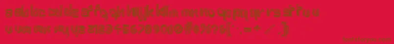 Aftermat1-Schriftart – Braune Schriften auf rotem Hintergrund