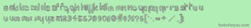 フォントAftermat1 – 緑の背景に灰色の文字